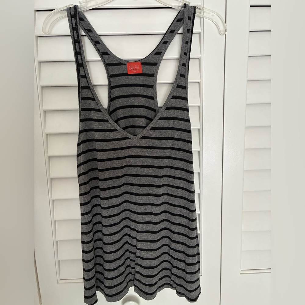Feel The Piece striped racerback tank top